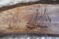 schooners on Black walnut